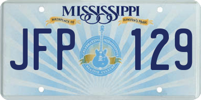 MS license plate JFP129