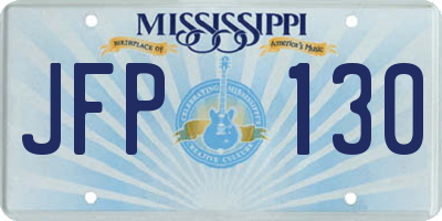 MS license plate JFP130