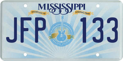 MS license plate JFP133