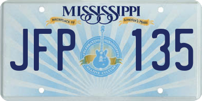MS license plate JFP135