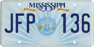 MS license plate JFP136