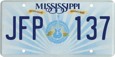 MS license plate JFP137