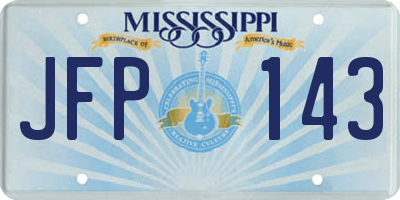 MS license plate JFP143