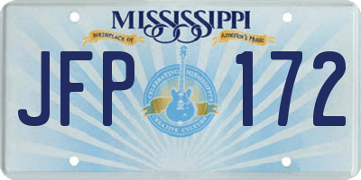 MS license plate JFP172
