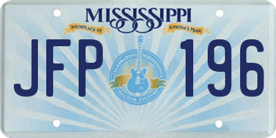 MS license plate JFP196
