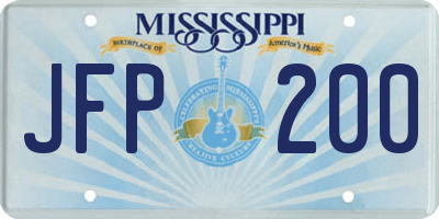 MS license plate JFP200