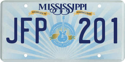 MS license plate JFP201