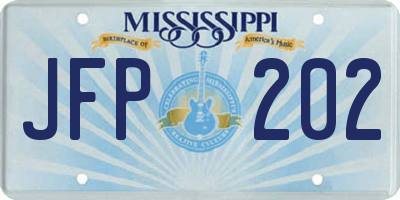 MS license plate JFP202