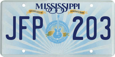 MS license plate JFP203
