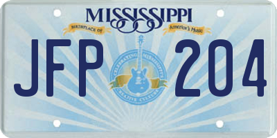 MS license plate JFP204