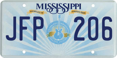 MS license plate JFP206