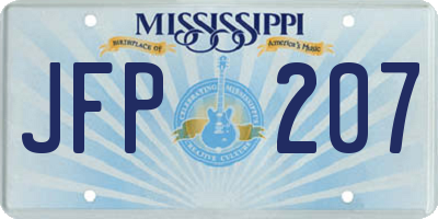 MS license plate JFP207