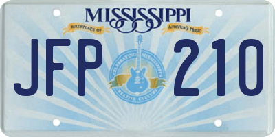 MS license plate JFP210
