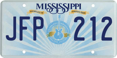 MS license plate JFP212
