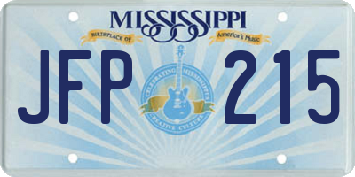 MS license plate JFP215
