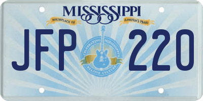 MS license plate JFP220