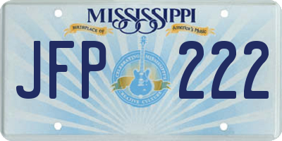 MS license plate JFP222