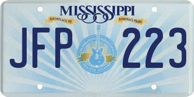 MS license plate JFP223