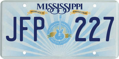 MS license plate JFP227