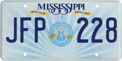 MS license plate JFP228