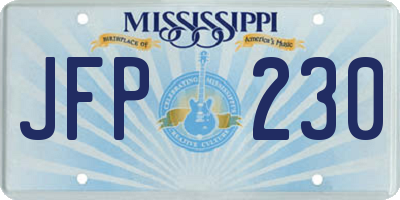 MS license plate JFP230