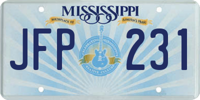 MS license plate JFP231
