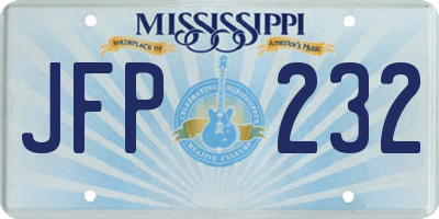 MS license plate JFP232
