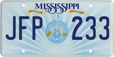 MS license plate JFP233