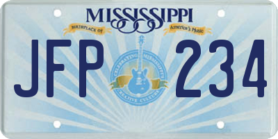 MS license plate JFP234