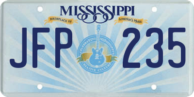 MS license plate JFP235