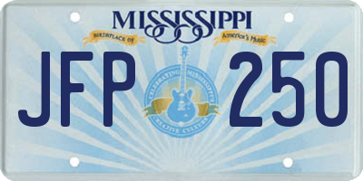 MS license plate JFP250