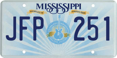 MS license plate JFP251