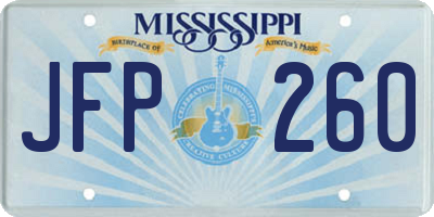 MS license plate JFP260
