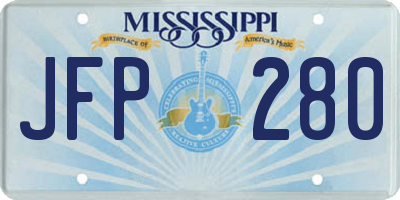 MS license plate JFP280
