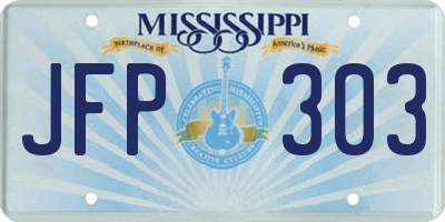 MS license plate JFP303