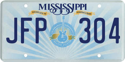 MS license plate JFP304