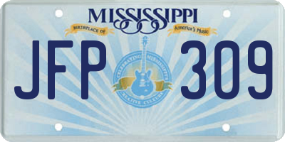 MS license plate JFP309