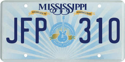 MS license plate JFP310