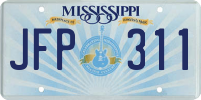 MS license plate JFP311