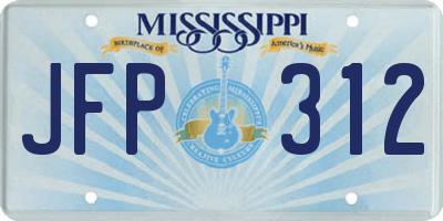 MS license plate JFP312