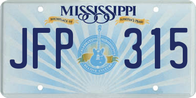 MS license plate JFP315