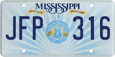 MS license plate JFP316