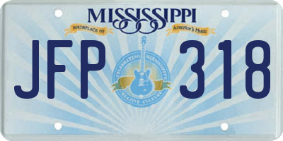 MS license plate JFP318