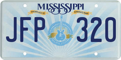 MS license plate JFP320
