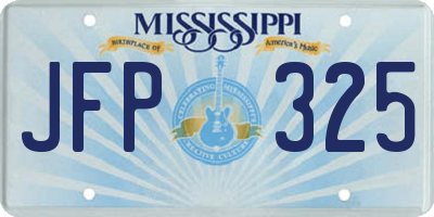 MS license plate JFP325