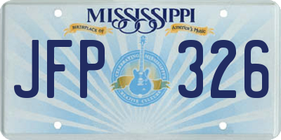 MS license plate JFP326