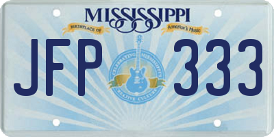 MS license plate JFP333