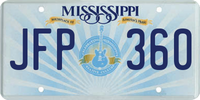 MS license plate JFP360