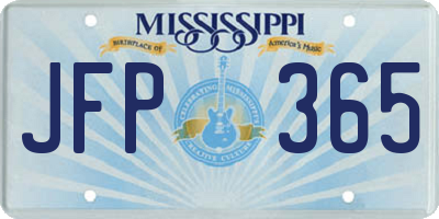 MS license plate JFP365