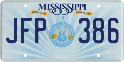 MS license plate JFP386